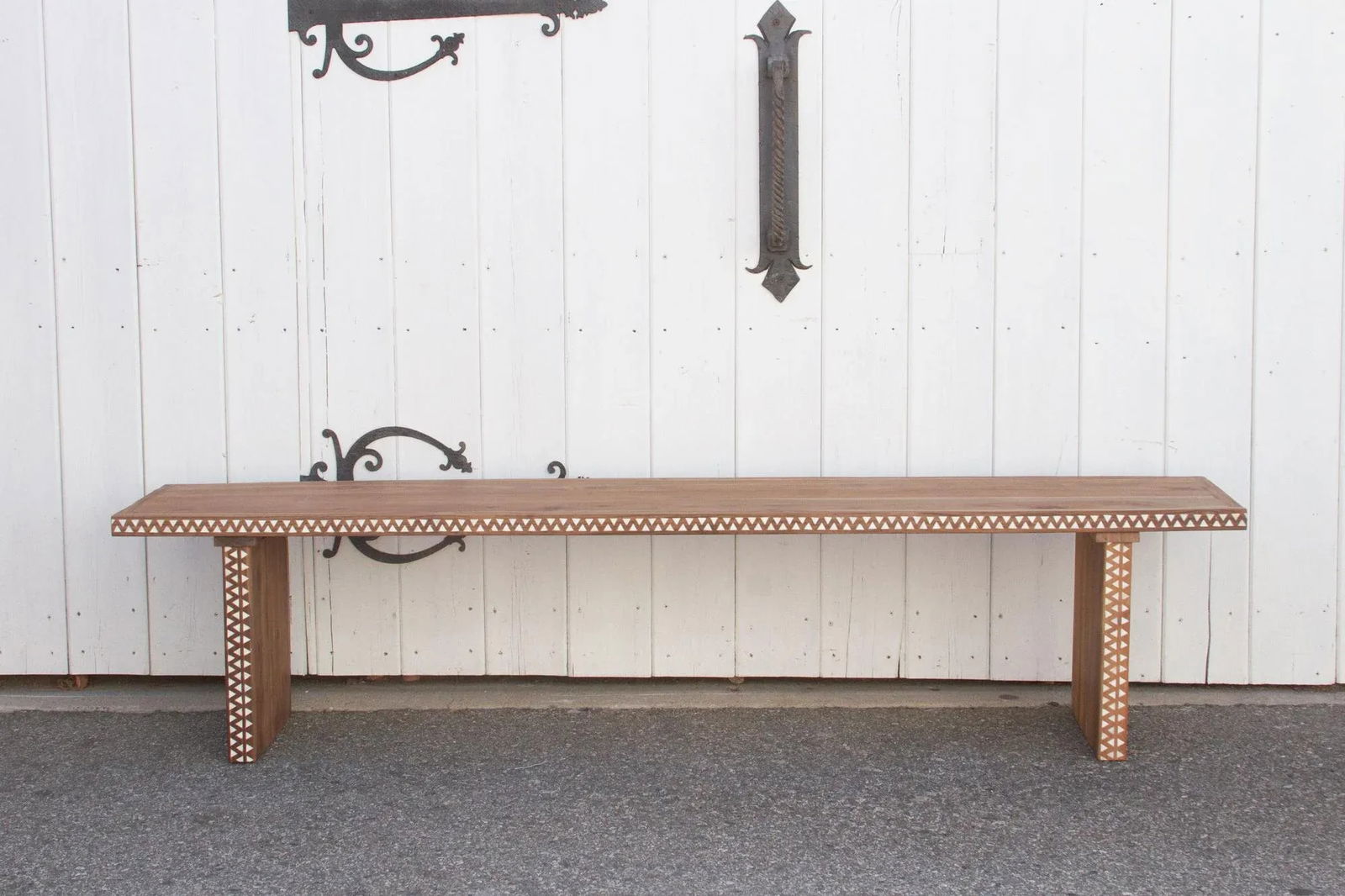 Reclaimed Teak Long Mother of Pearl Bench - 6