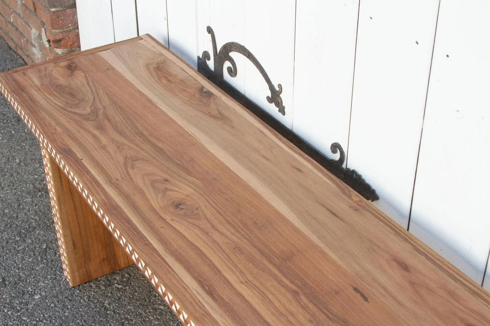 Reclaimed Teak Long Mother of Pearl Bench - 8