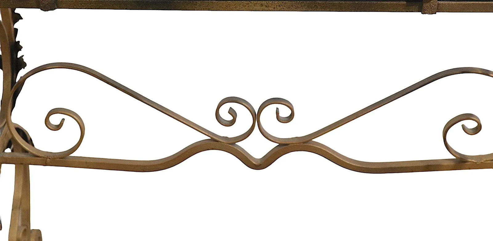 Art Deco Wrought Iron and Marble Top Side End Table After Oscar Bach - 2