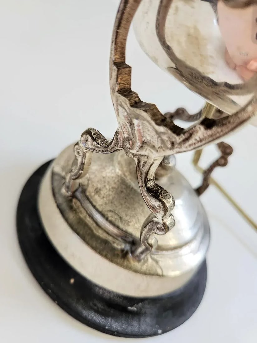 1960s Silver Plate Teapot on Stand Table Top Lamp - 3