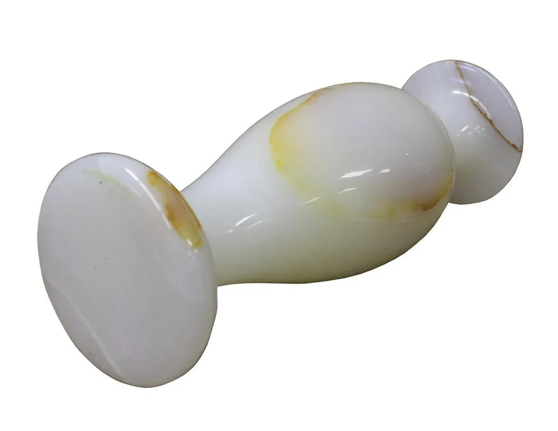 White Stone Carved Round Small Display Vase cs2633 - 6