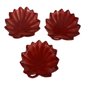 Late 20th Century Fitz and Floyd Poppies Snack Plates- Set of 3