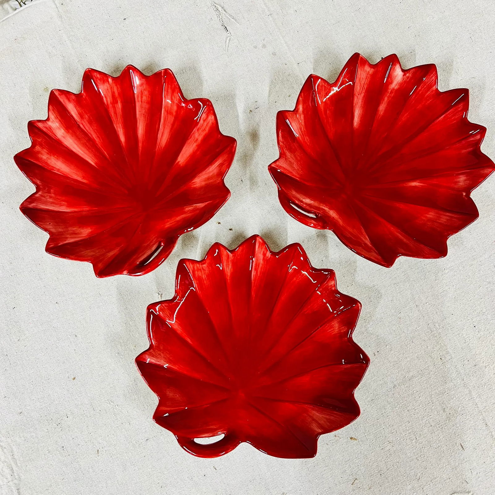 Late 20th Century Fitz and Floyd Poppies Snack Plates- Set of 3 - 2