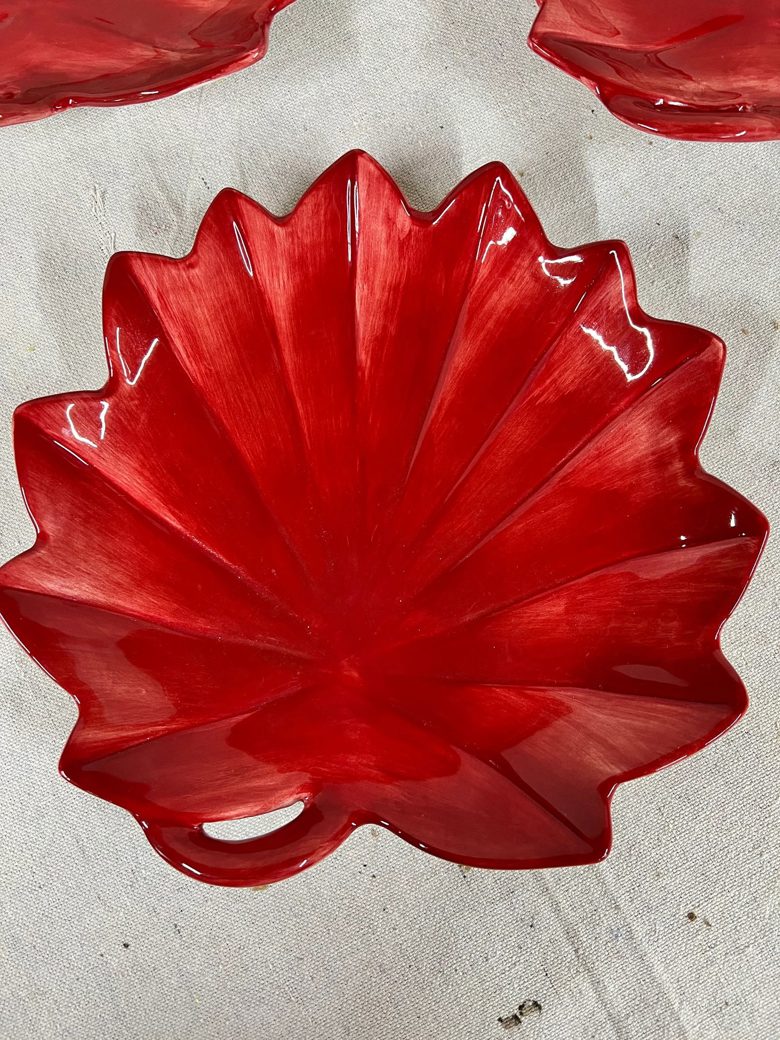 Late 20th Century Fitz and Floyd Poppies Snack Plates- Set of 3 - 4