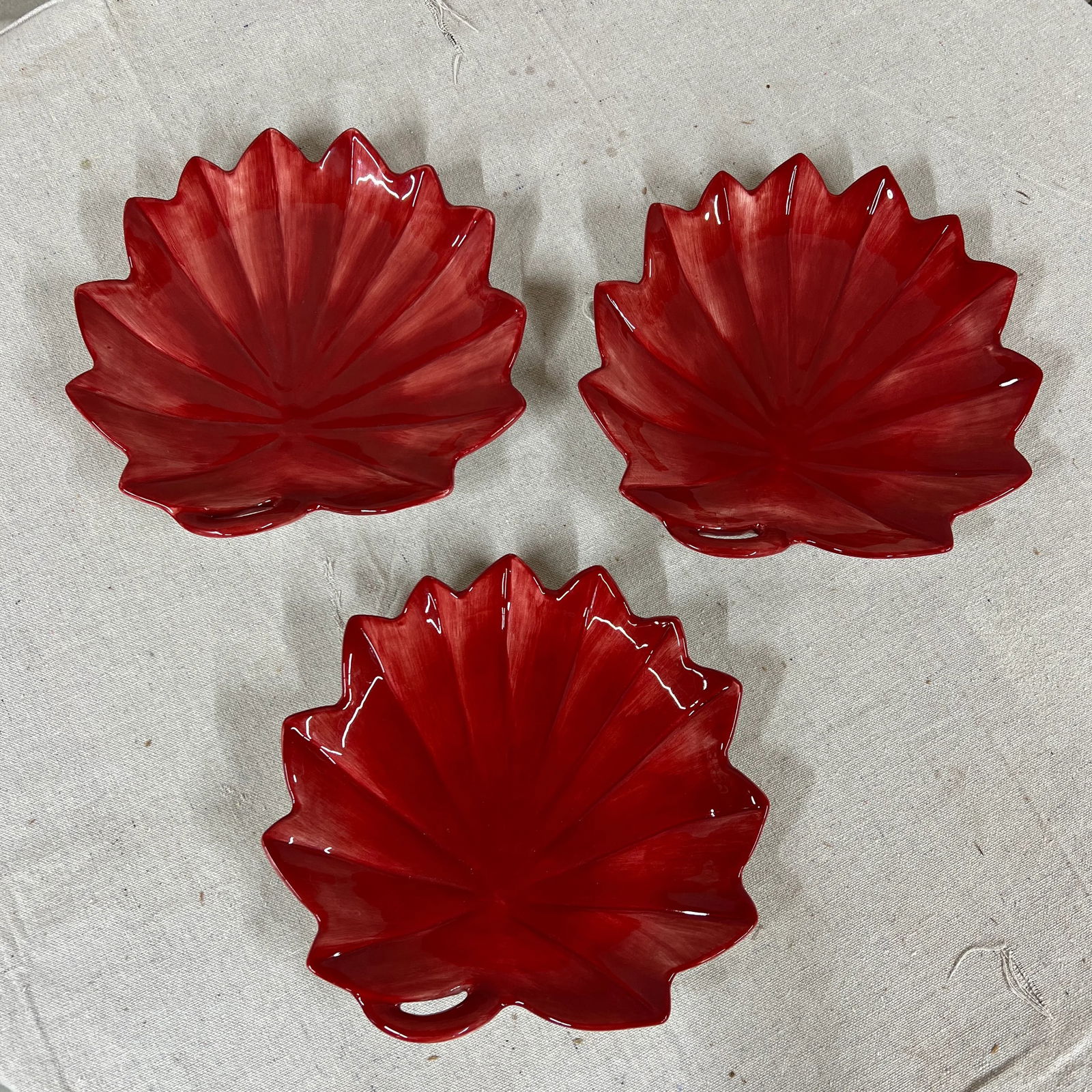 Late 20th Century Fitz and Floyd Poppies Snack Plates- Set of 3 - 8