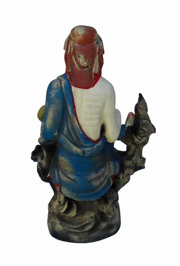 Chinese Hand Carving Camphor Wood Immortal of Longevity Statue - 4