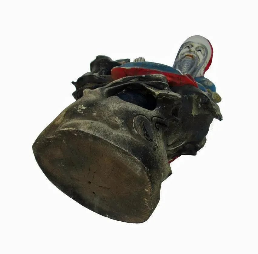 Chinese Hand Carving Camphor Wood Immortal of Longevity Statue - 5