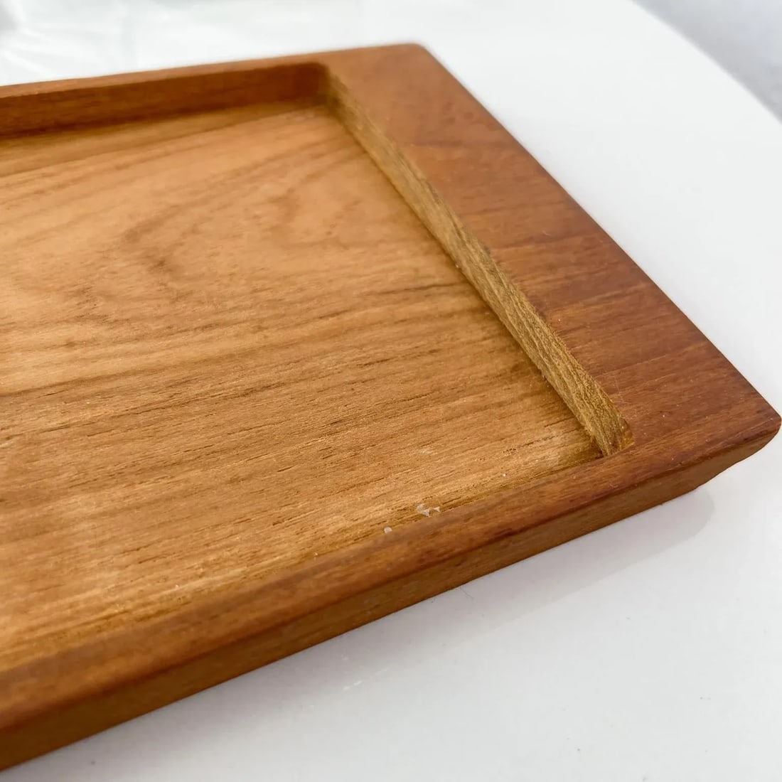 1960s Denmark Serving Snack Tray Set Teak & Glass LÃ¼thje Wood Denmark 1 - 12