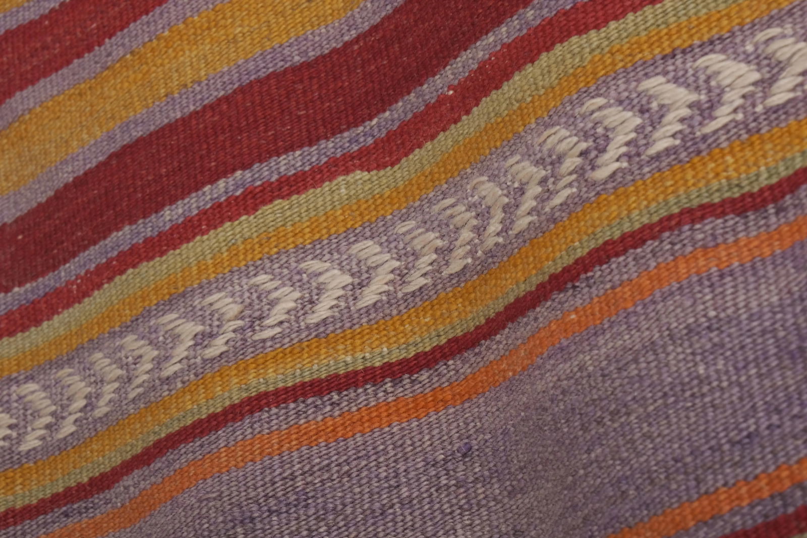 1960s Turkish Striped Kilim Runner Rug 2'2'' X 17'2'' - 8