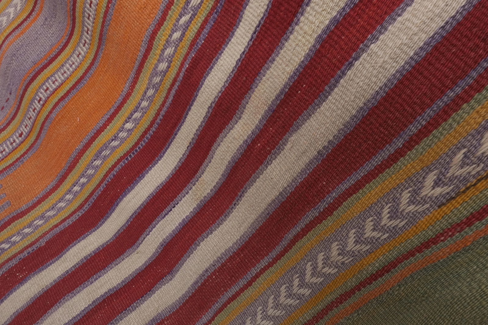 1960s Turkish Striped Kilim Runner Rug 2'2'' X 17'2'' - 9