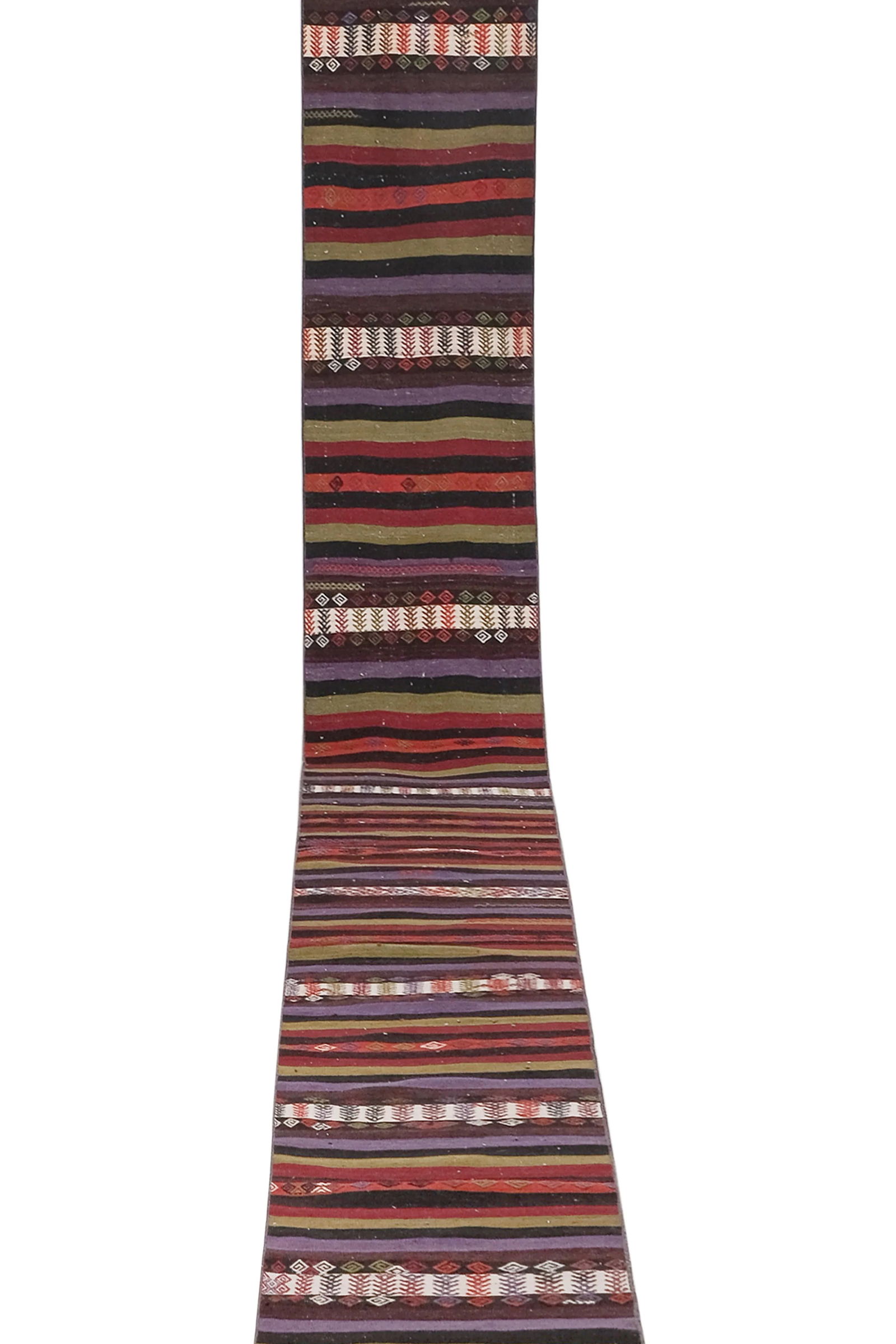 Vintage Extra Long Turkish Kilim Runner 2' X 25'4'' - 2