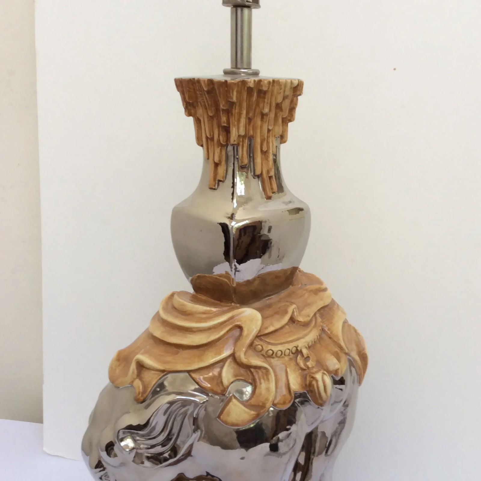 Mercury Style Finish Ceramic Elephant Lamp - 3