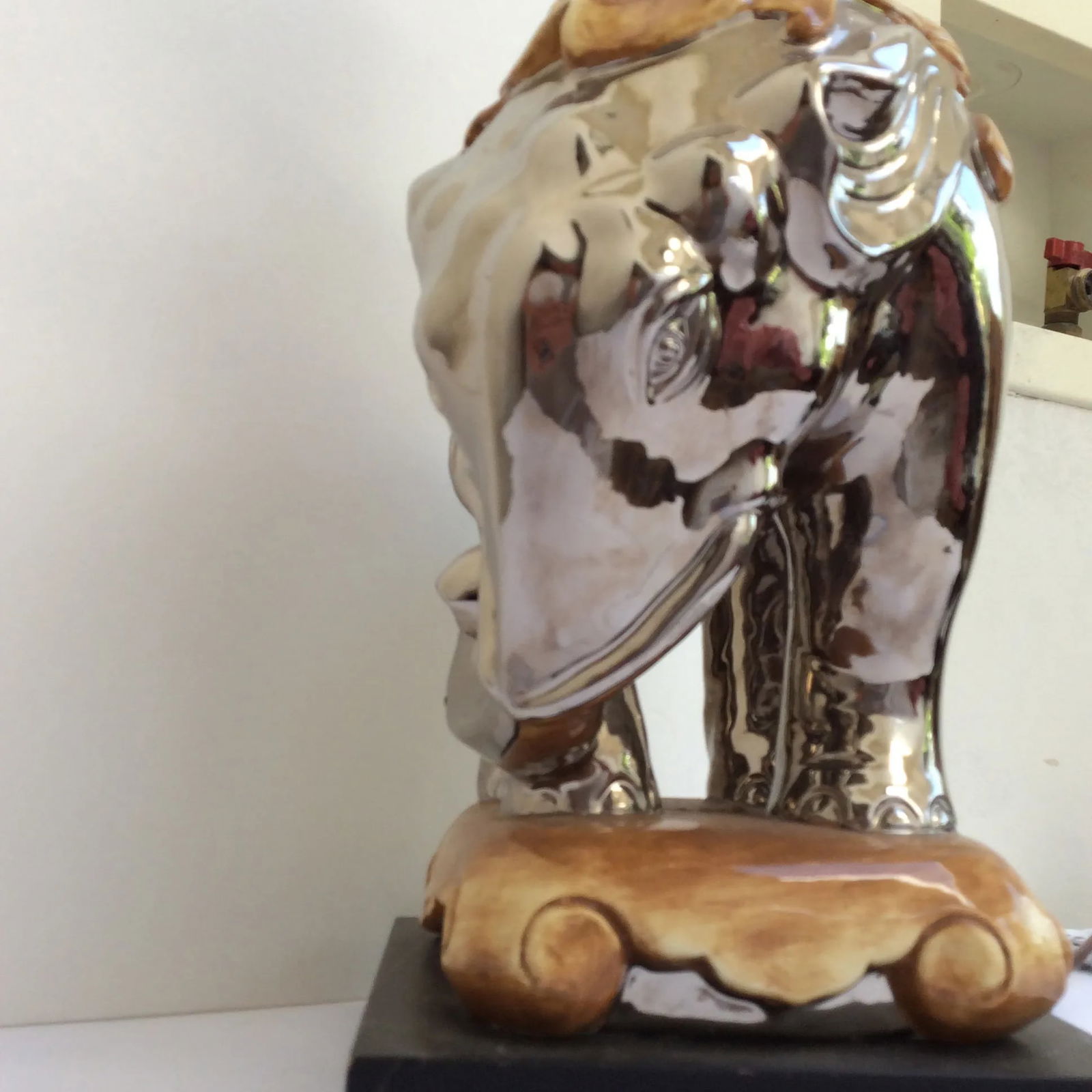 Mercury Style Finish Ceramic Elephant Lamp - 6