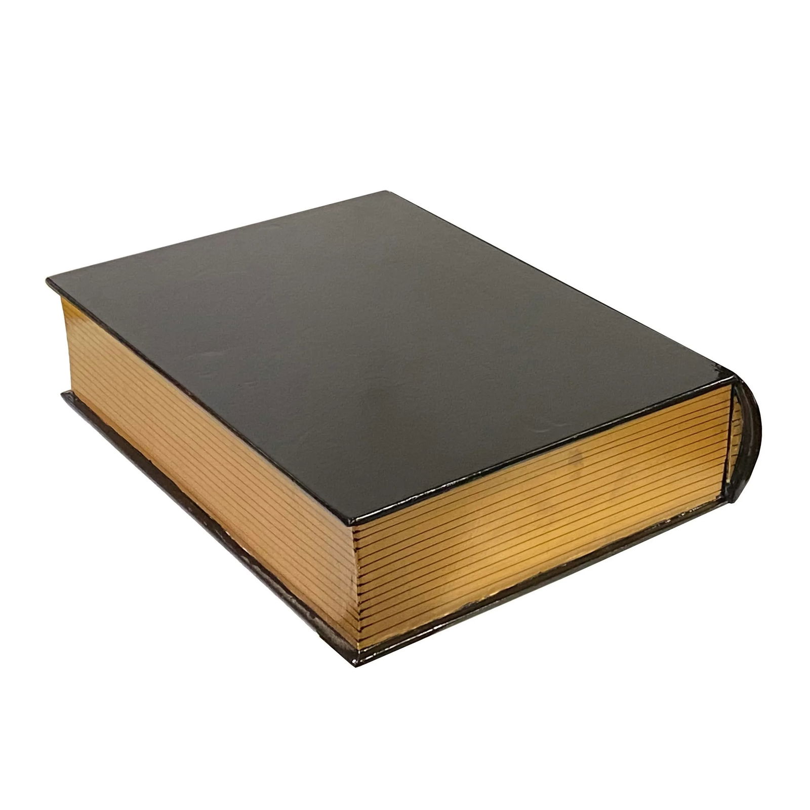 Black Lacquer Golden Side Book Shape Storage Box Accent - 5