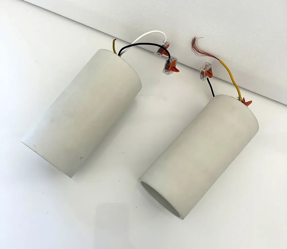 Plaster Concrete Flush Mount Italian Can Tube Lights - a Pair - 3