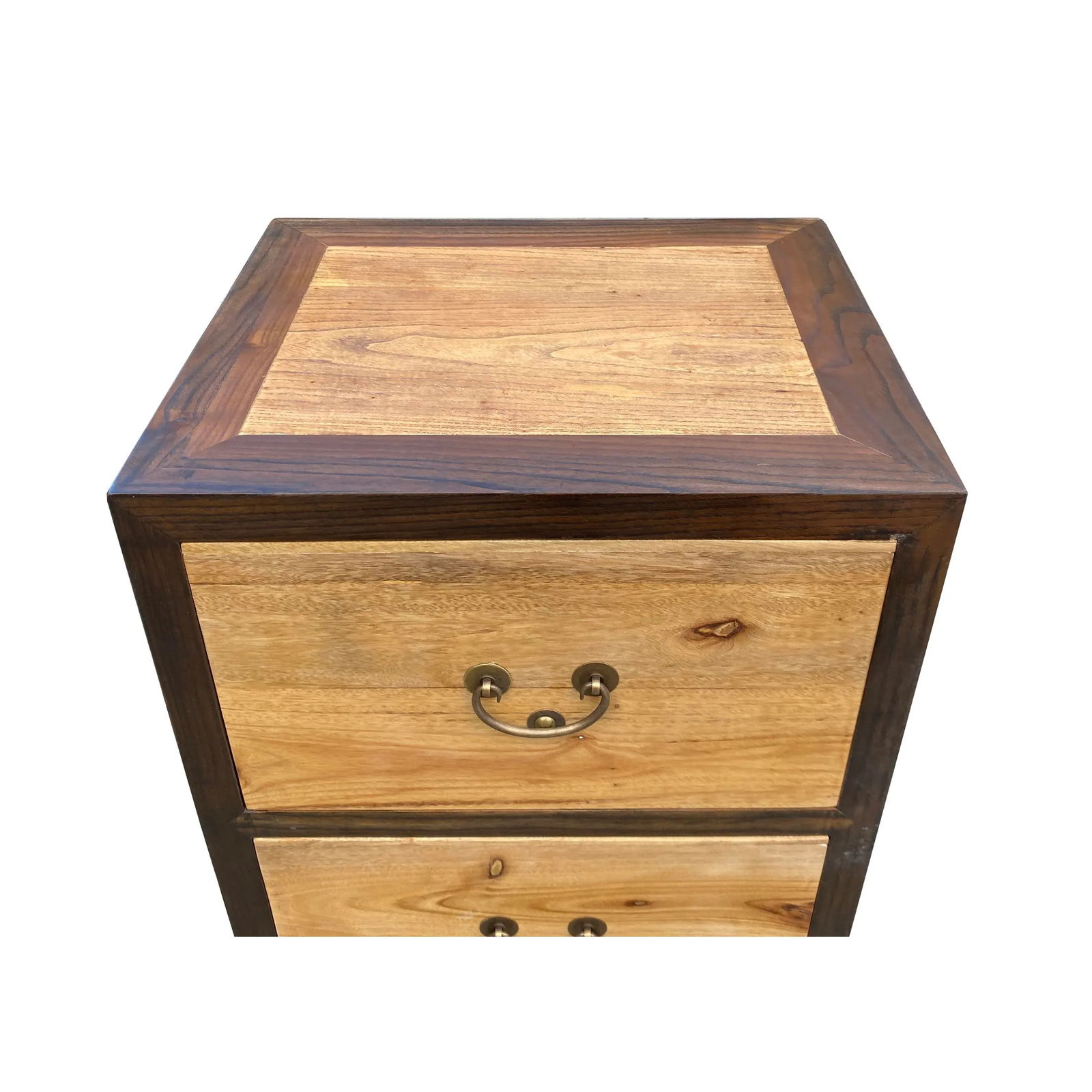 Oriental Brown Stain 3 Drawers End Table Nightstand Cabinet - 6