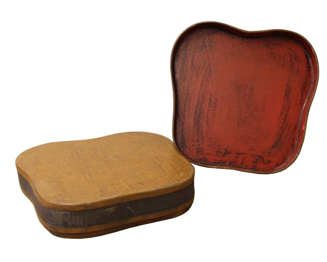 Chinese Yellow Brown Lacquer Color Dragons Scenery Painting Box - 4