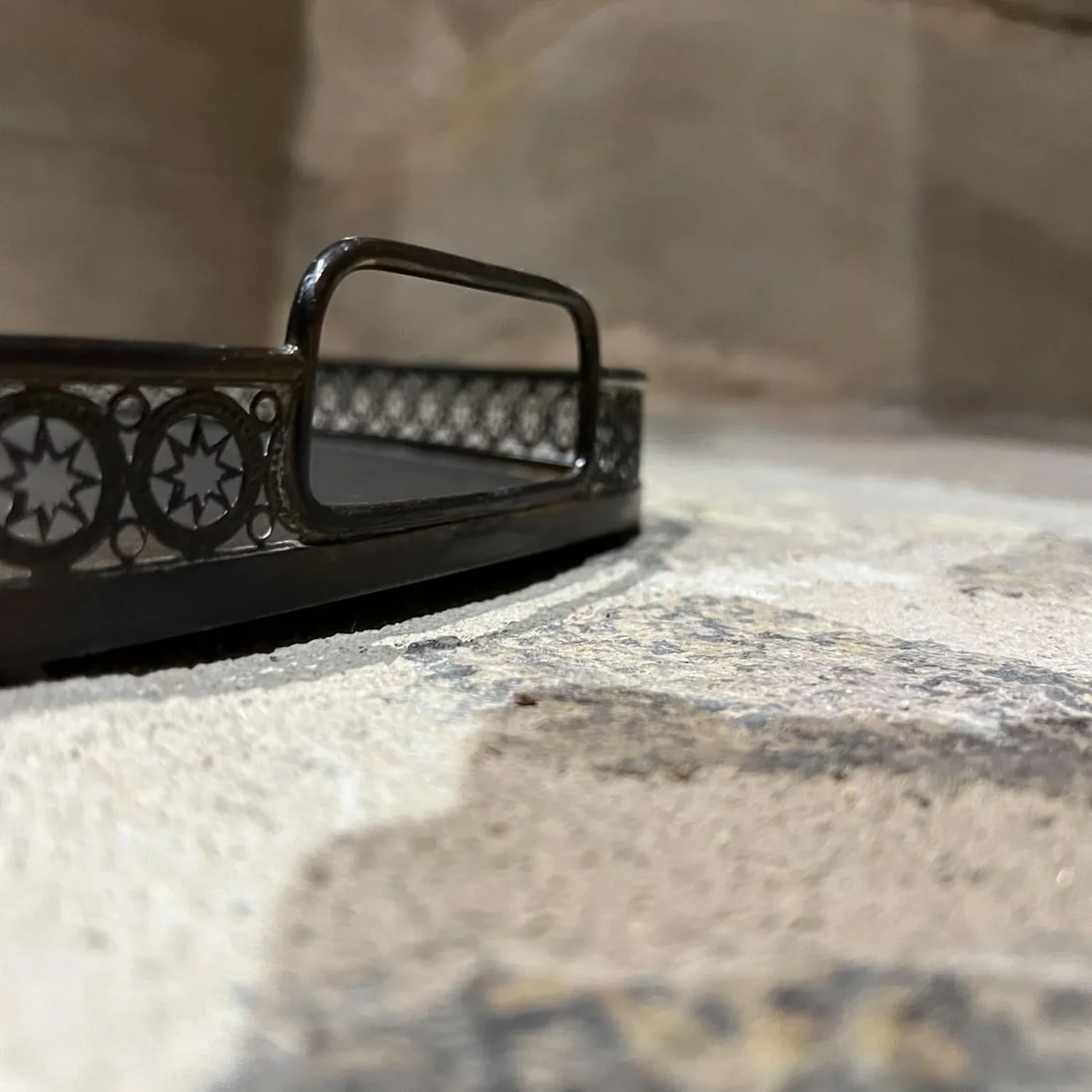 1950s Italian Service Tray Oval Patinated Brass Italy - 2