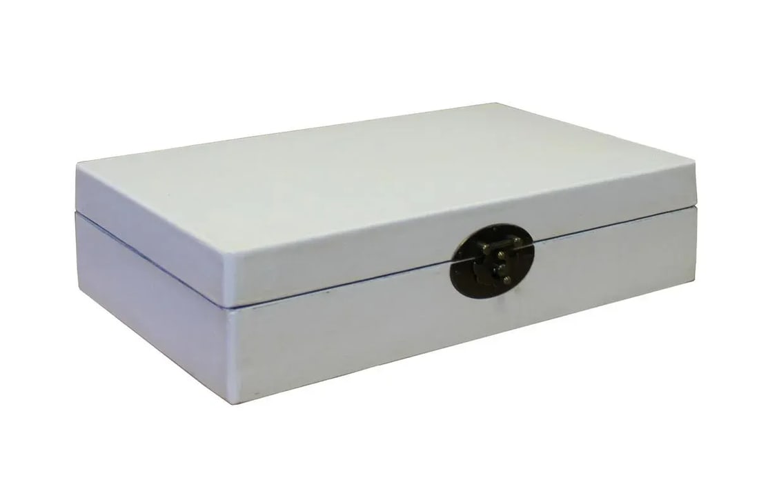 Chinese Off White Rectangular Shape Container Box - 2
