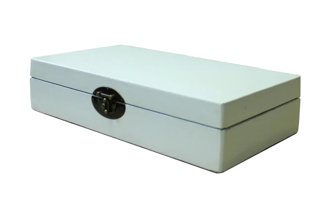 Chinese Off White Rectangular Shape Container Box - 3