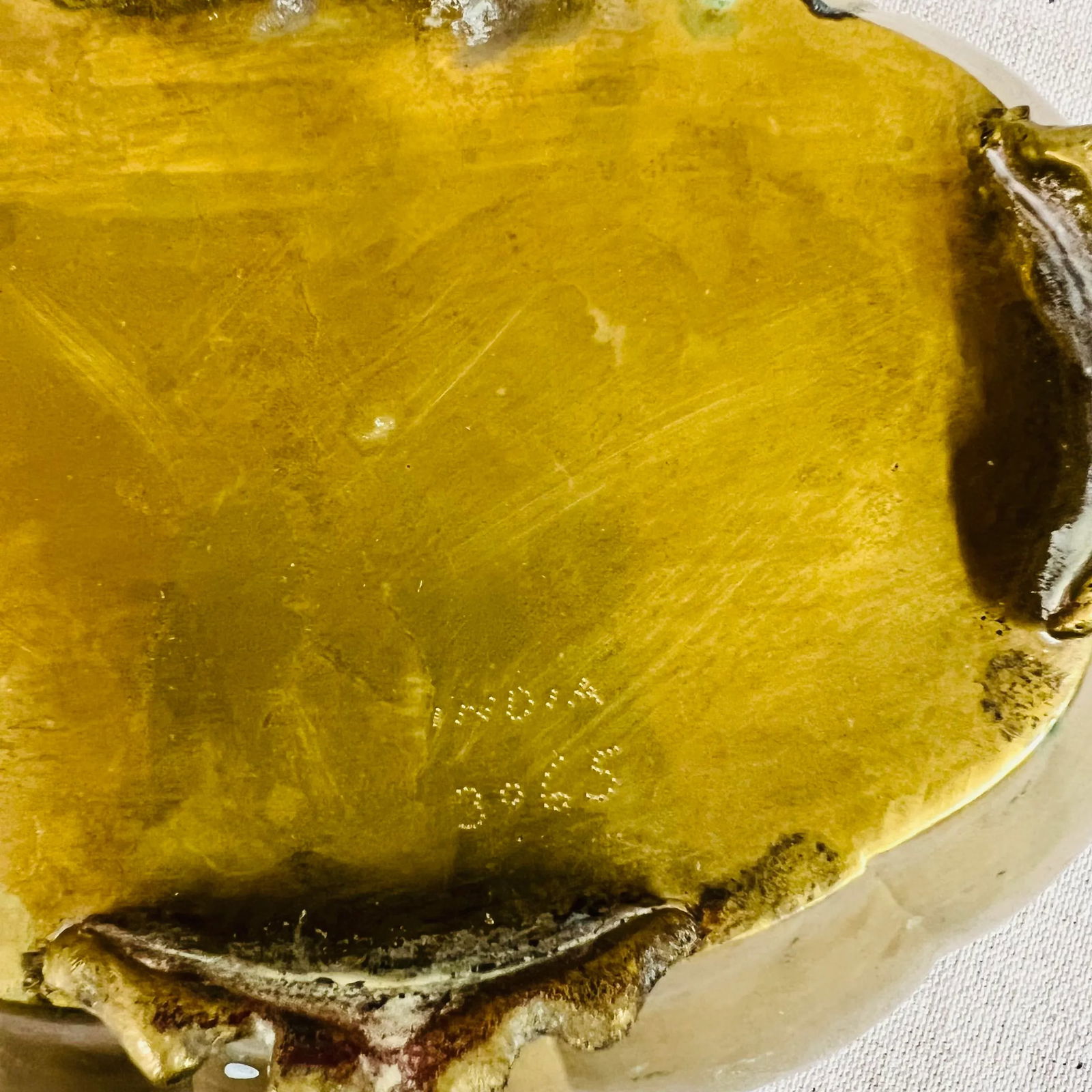 Mid Century Oval Footed Brass Cache Pot - 6