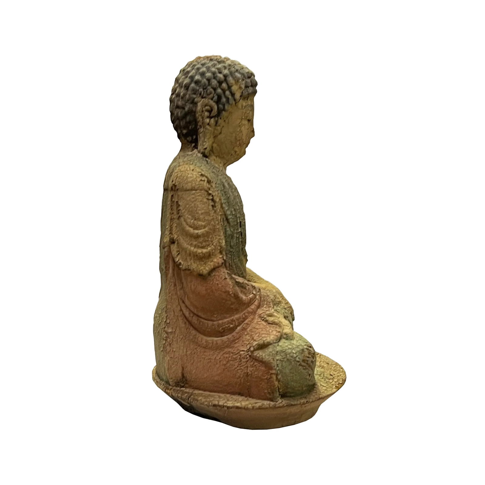 Rustic Wood Sitting Gautama Amitabha Shakyamuni Buddha Statue - 2