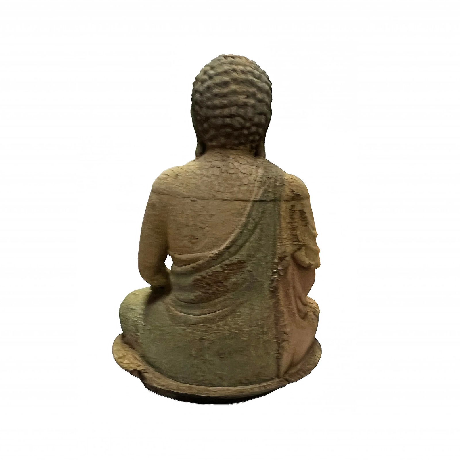 Rustic Wood Sitting Gautama Amitabha Shakyamuni Buddha Statue - 5