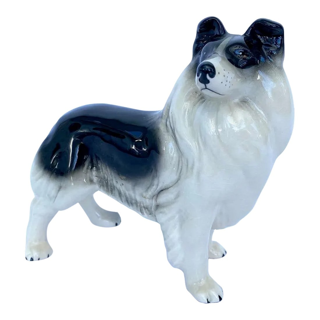 Vintage Porcelain "Collie" Dog Figurine by Melba Ware, England: Wonderful vintage porcelain "Collie" dog figurine by Melba Ware, England. Condition: Alterations: Original Condition Unaltered Imperfections: Some Imperfections Condition Notes: The dog figurine is in