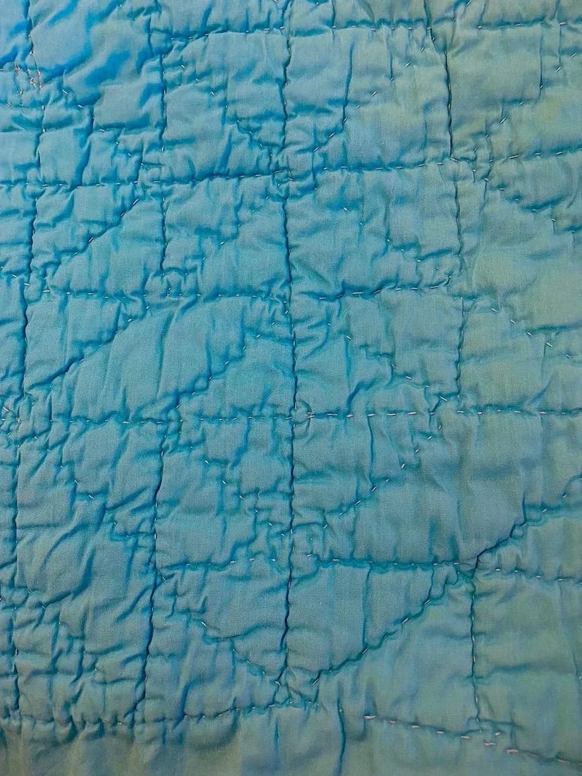 Vintage Mid-Western Eight Point Star Pattern Multi Colored Quilt - 6