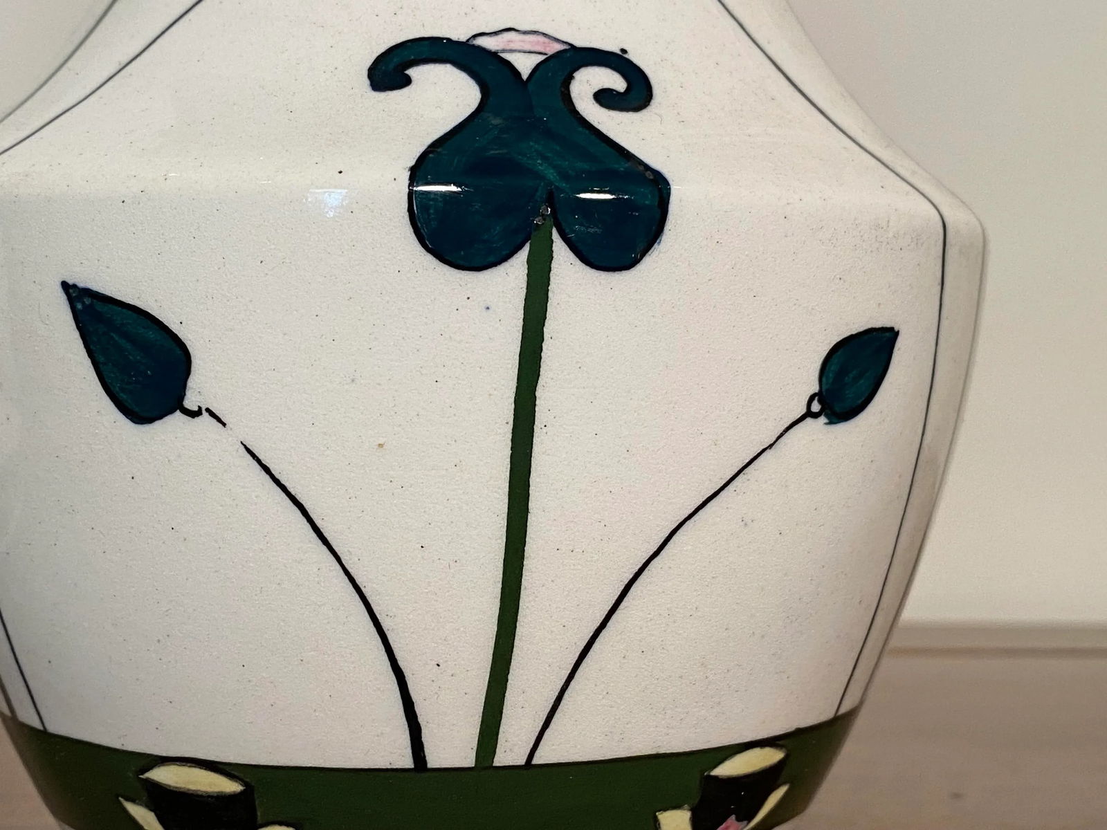 Pair of Hand Painted Dutch Folk Ceramic Vases C. 1920s - 3