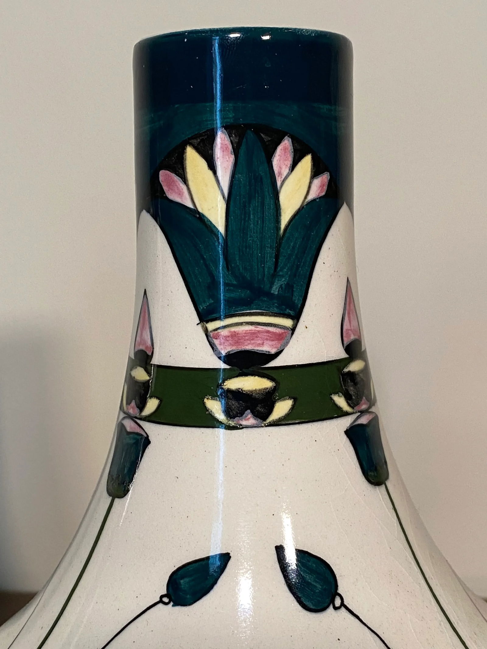 Pair of Hand Painted Dutch Folk Ceramic Vases C. 1920s - 6