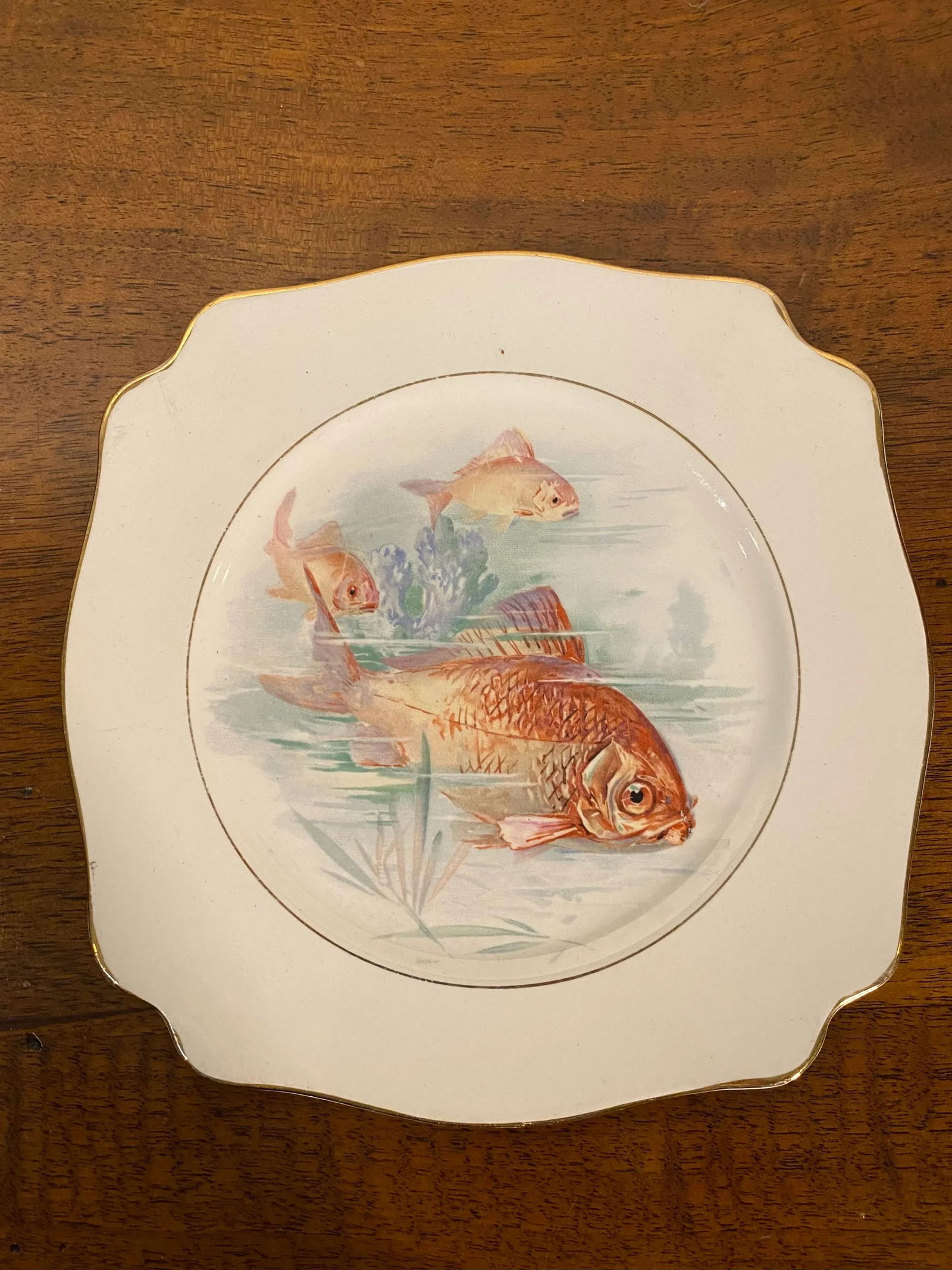 Set of Four Early 20th Century Decorative English Plates With Fish By: A. J. Wilkinson - 2