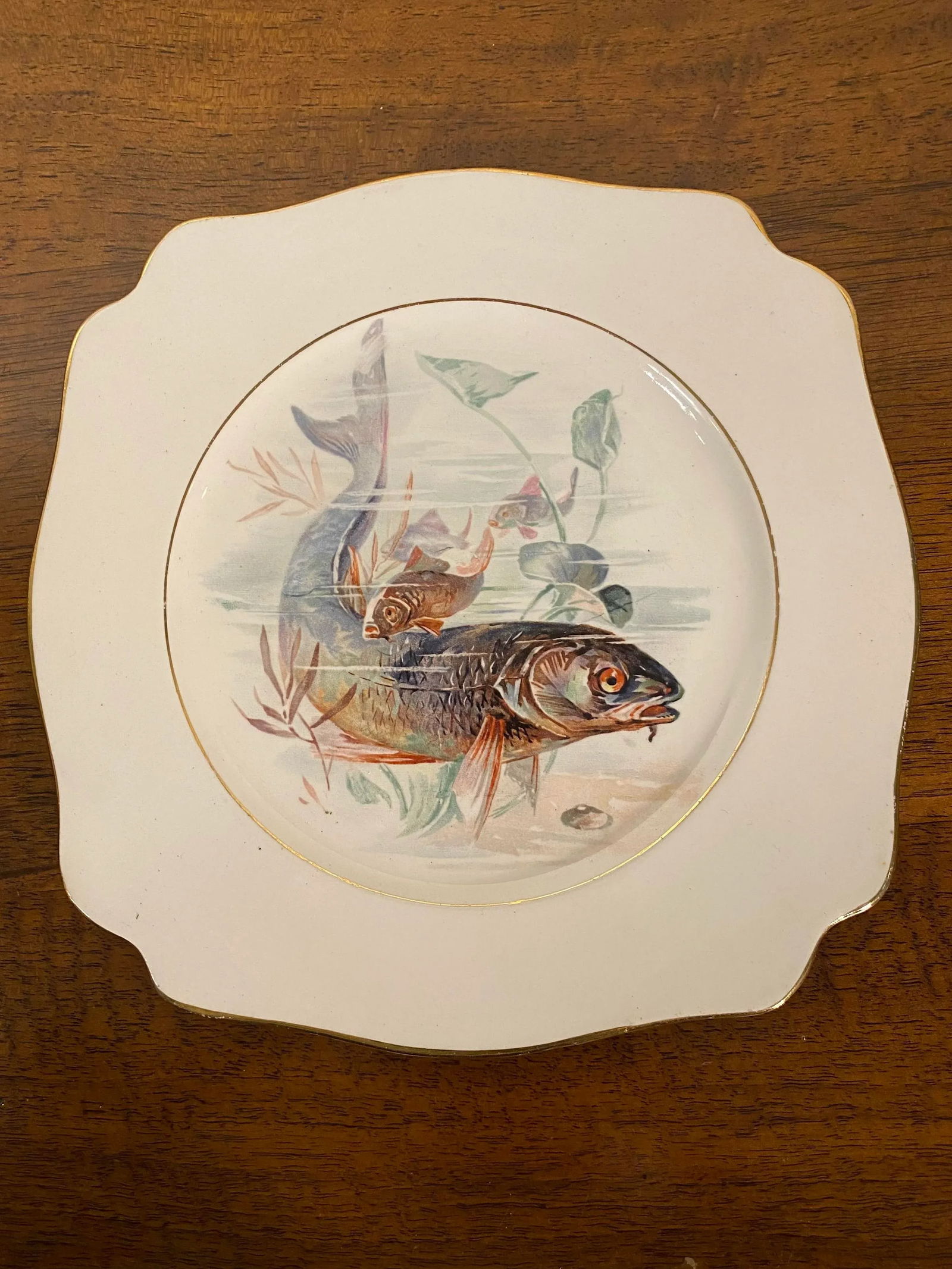 Set of Four Early 20th Century Decorative English Plates With Fish By: A. J. Wilkinson - 4