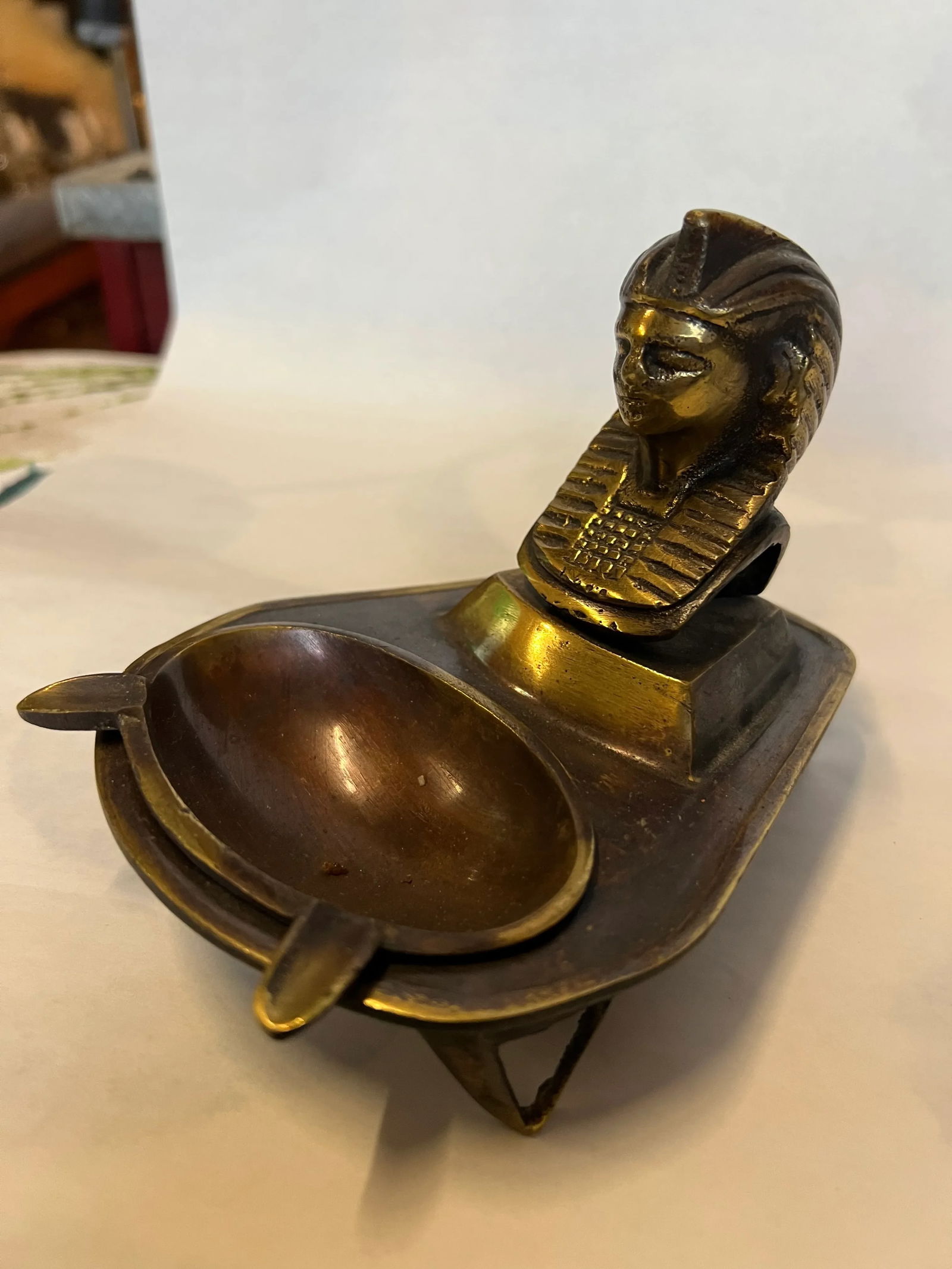 1970s Egyptian Brass Ashtray Catchall Dish - 4