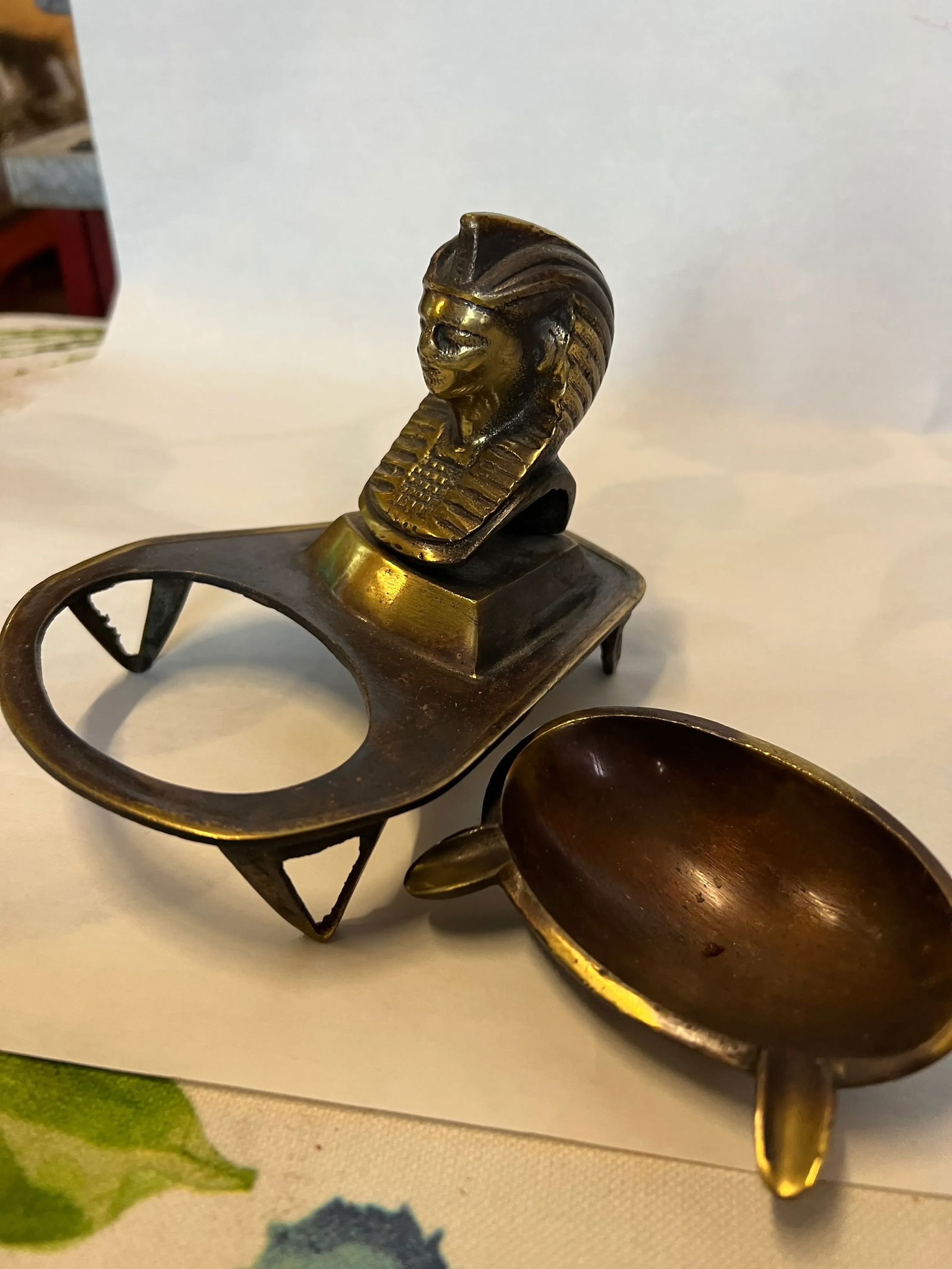 1970s Egyptian Brass Ashtray Catchall Dish - 6