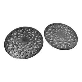 Pair of Vintage Silver-Tone Metal Trivets