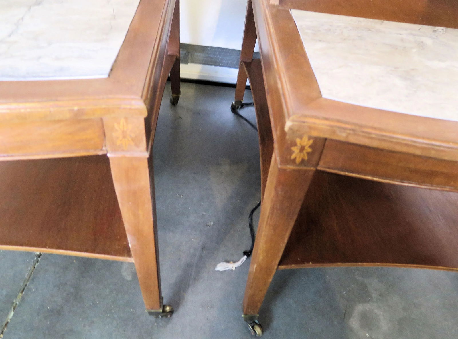 Hand Crafted 2 Tier Mid-Century Side Tables-A Pair - 5