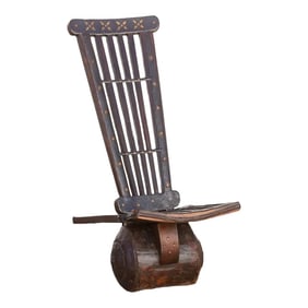 Wood & Metal Tribal Wheel Chair