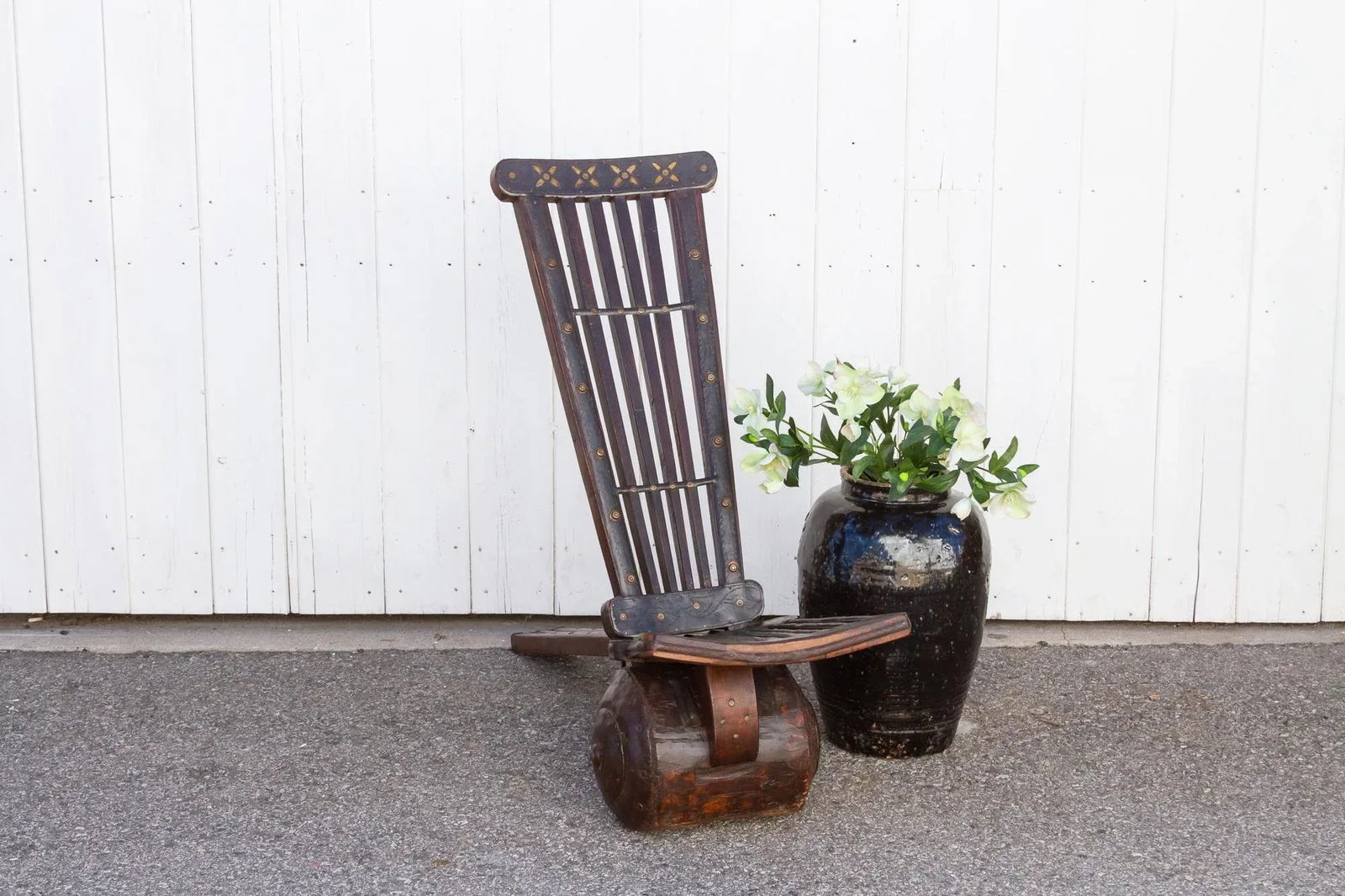 Wood & Metal Tribal Wheel Chair - 2