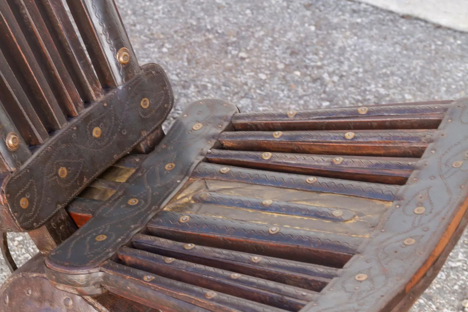 Wood & Metal Tribal Wheel Chair - 6