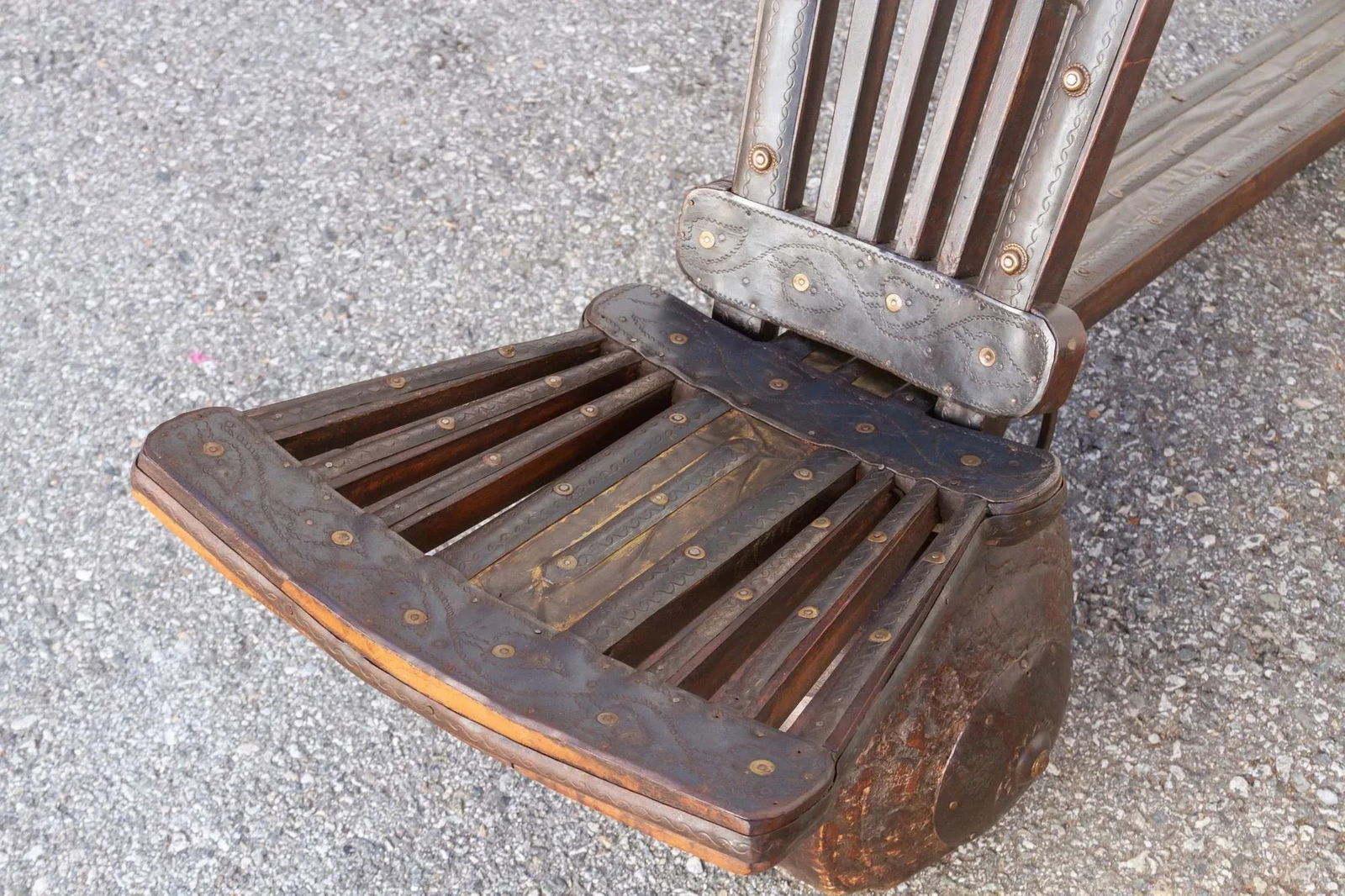 Wood & Metal Tribal Wheel Chair - 7