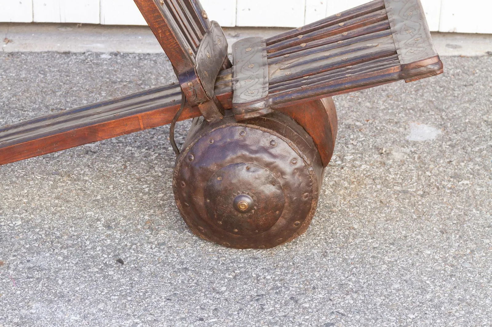 Wood & Metal Tribal Wheel Chair - 8