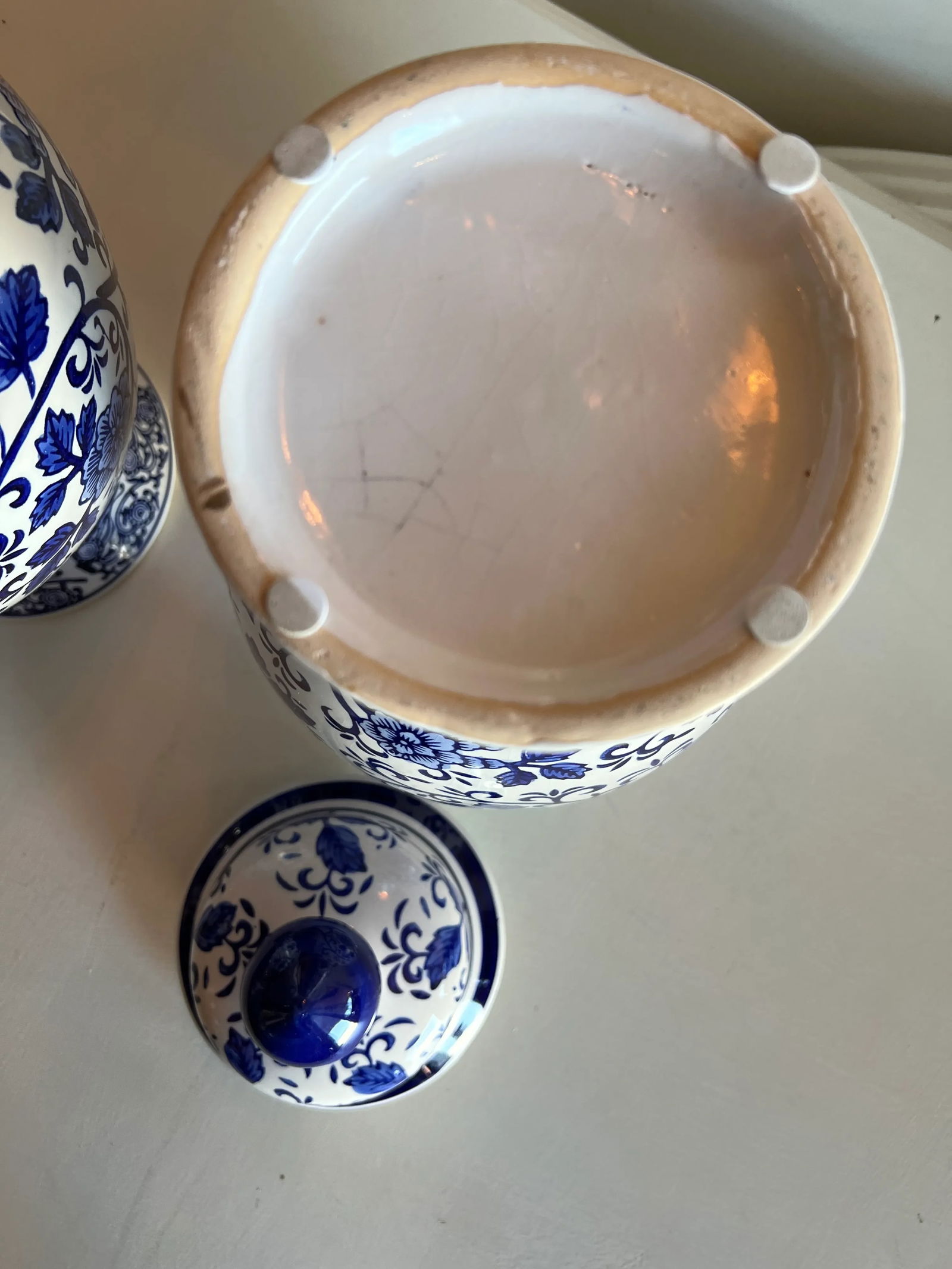 1990s Blue and White Ginger Jars - Set of 2 - 2