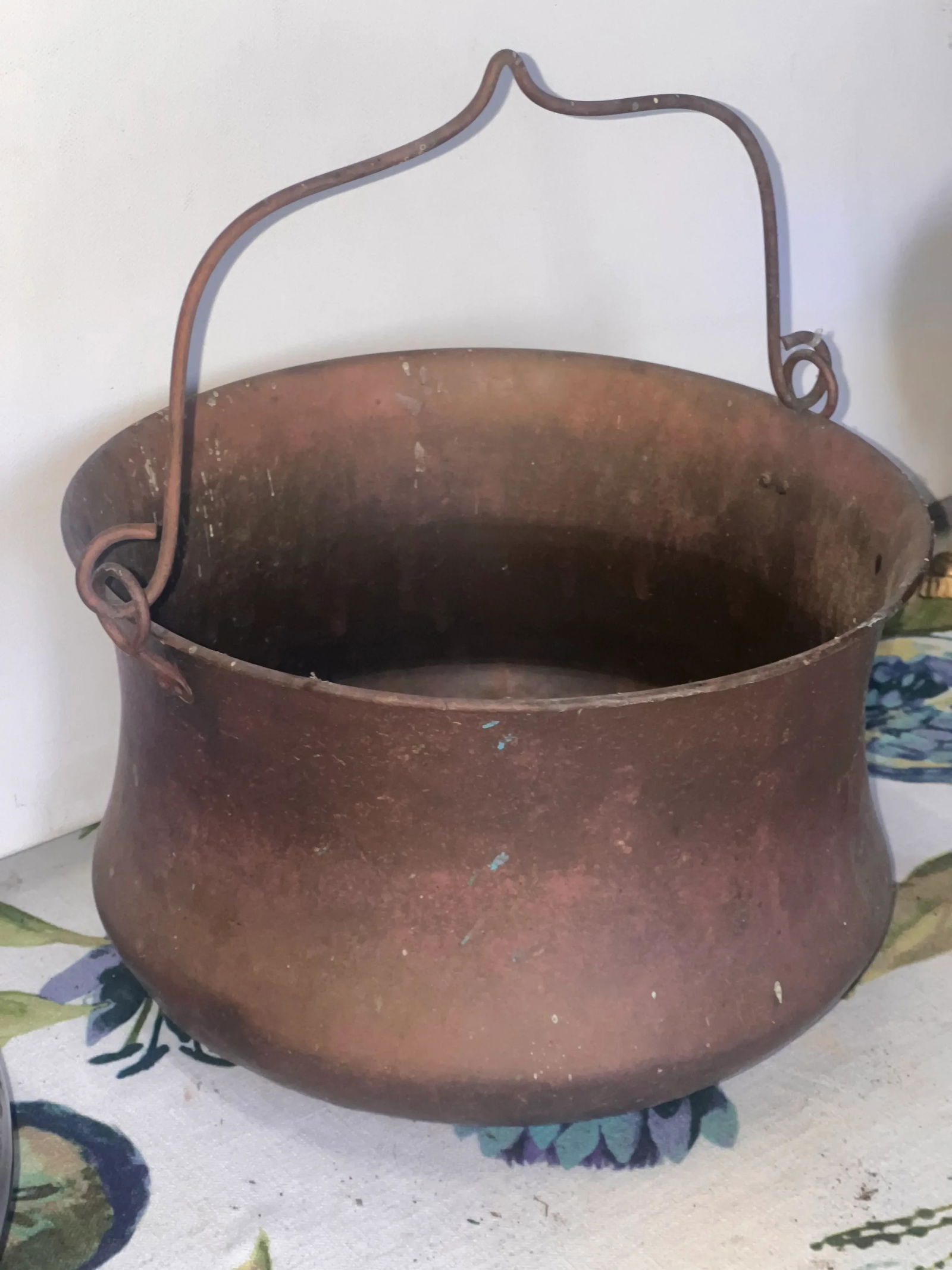 Late 19th Century Handmade Solid Brass Cauldron - 2