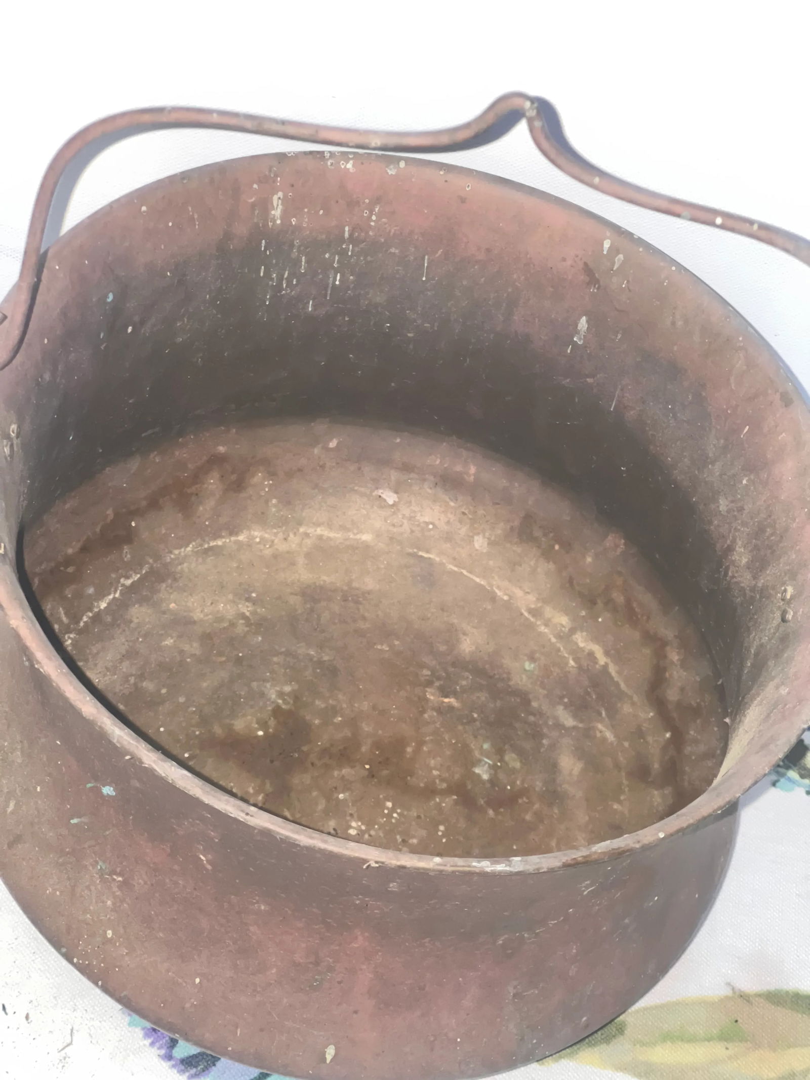 Late 19th Century Handmade Solid Brass Cauldron - 4