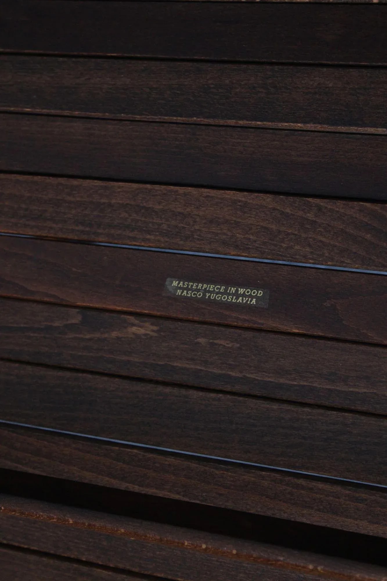 Vintage Yugoslavian Nasco Stained Beechwood Collapsible Magazine Rack - 12