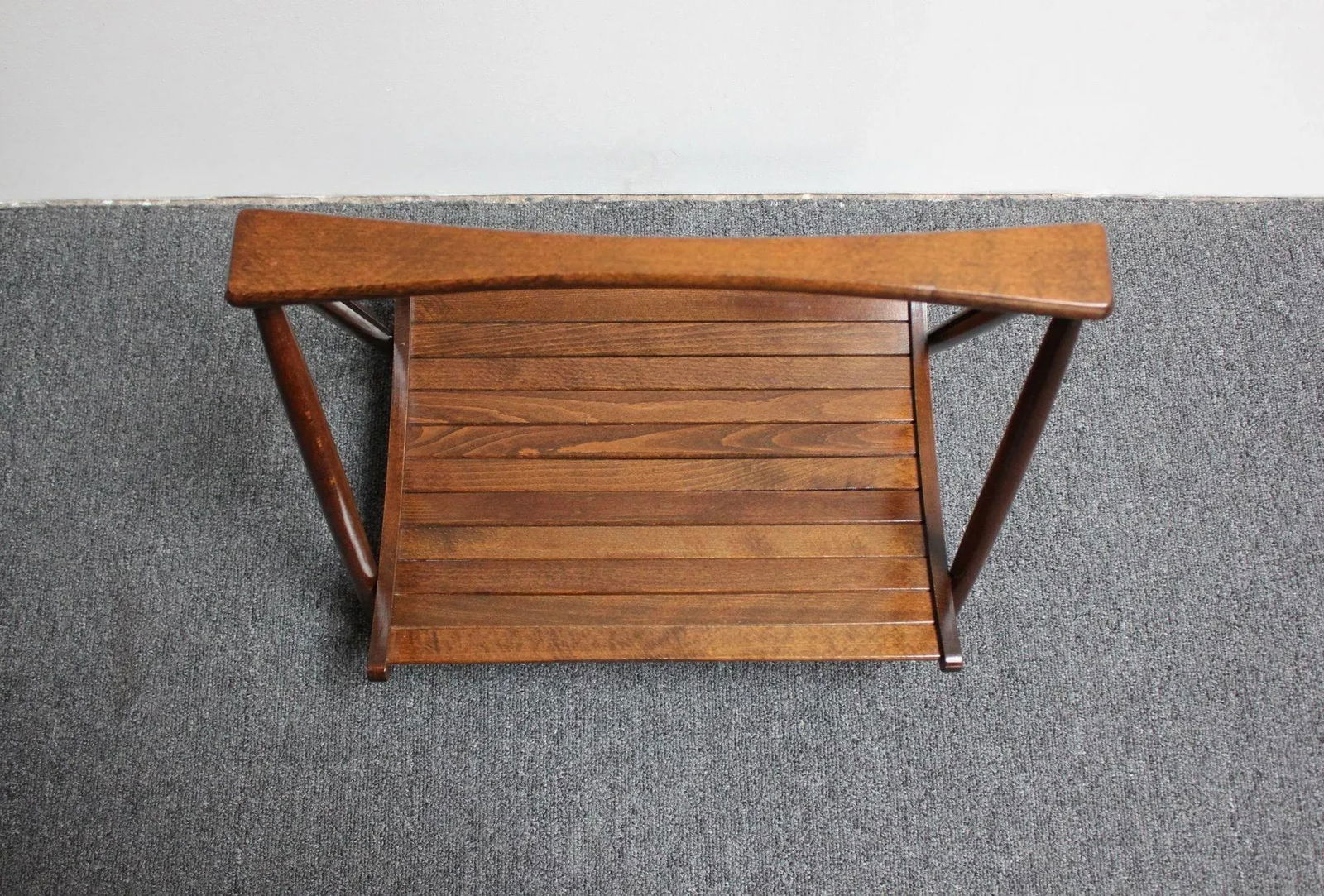 Vintage Yugoslavian Nasco Stained Beechwood Collapsible Magazine Rack - 3