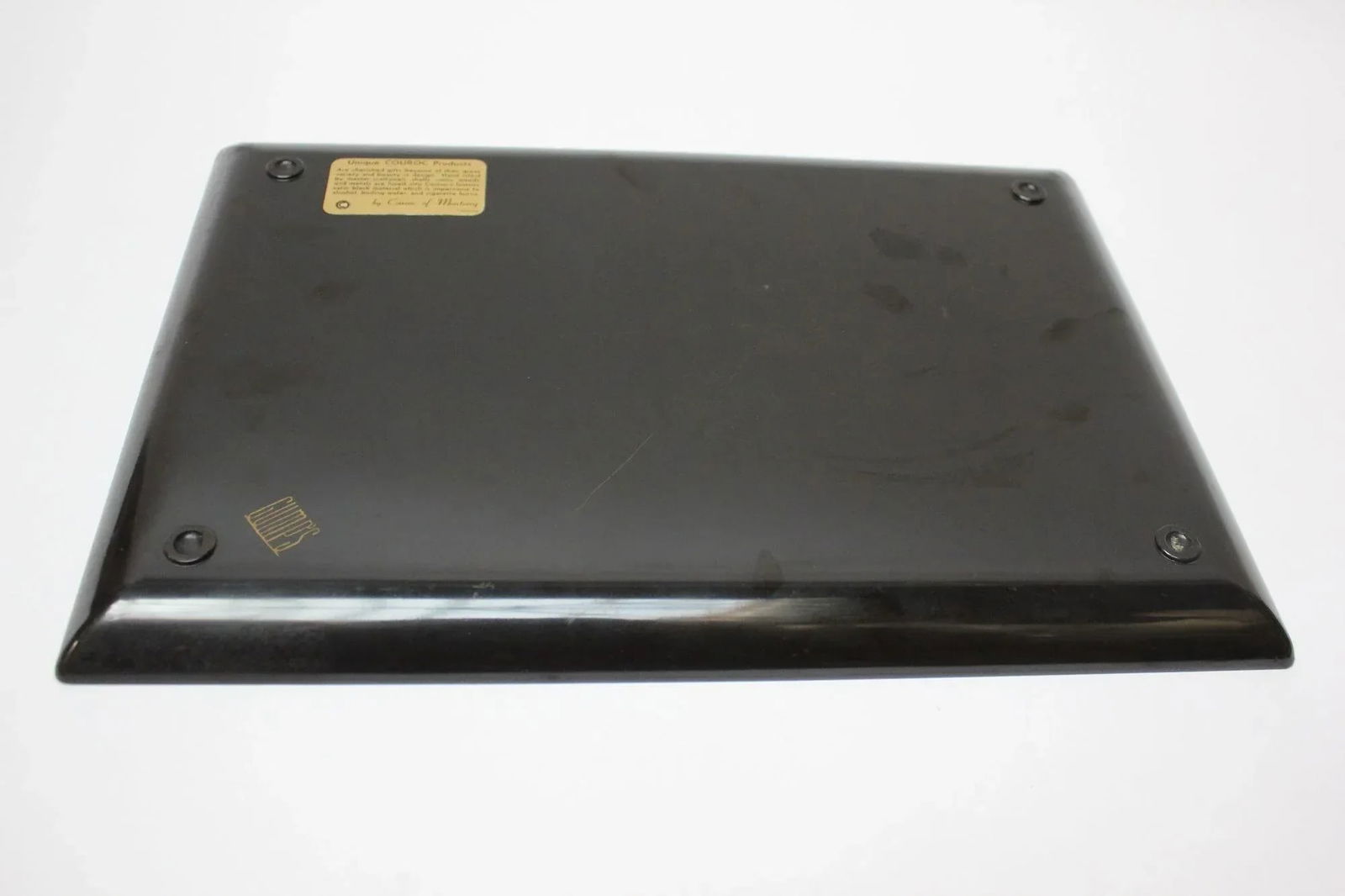 Rectangular Mid-Century Black Resin Inlaid "San Francisco" Cityscape Tray by Couroc for Gump's - 6