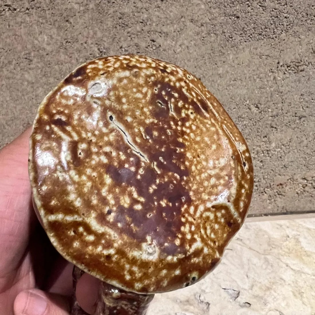 1980s Studio Art Pottery Sculptural Light Brown Coffee Mug - 8