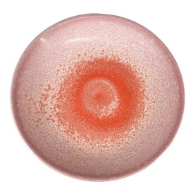 1980s Postmodern Pink Stoneware Art Pottery Plate